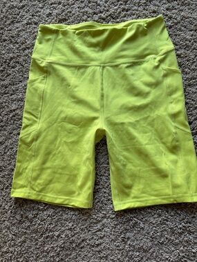 Figs High-Waist Neon Yellow Compression Bike Shorts